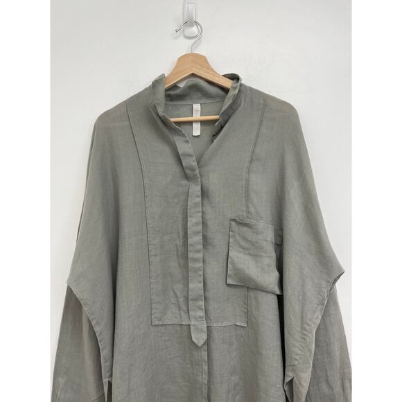 Annette Gortz Linda Oversized Boxy Lagenlook Minimalist Ramie Blouse - 40/Medium - Picture 3 of 13